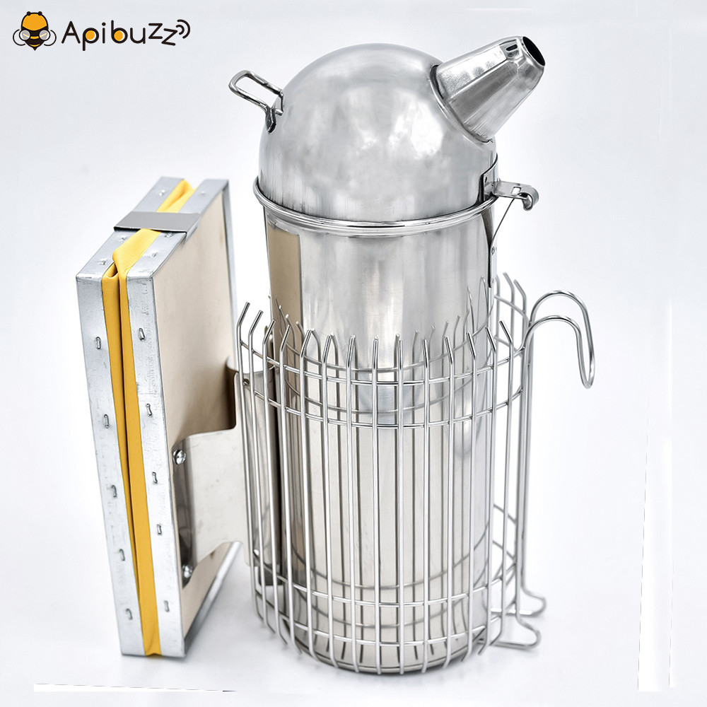 Anti-Scald Type Stainless Steel Domed Top Bee Smoker with Inner Tank Large Size