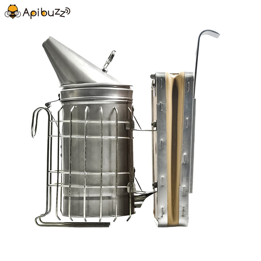 Back-Slot Stainless Steel Honey Bee Hive Smoker with Bottom Support Apiculture Beekeeping Tool Supplies